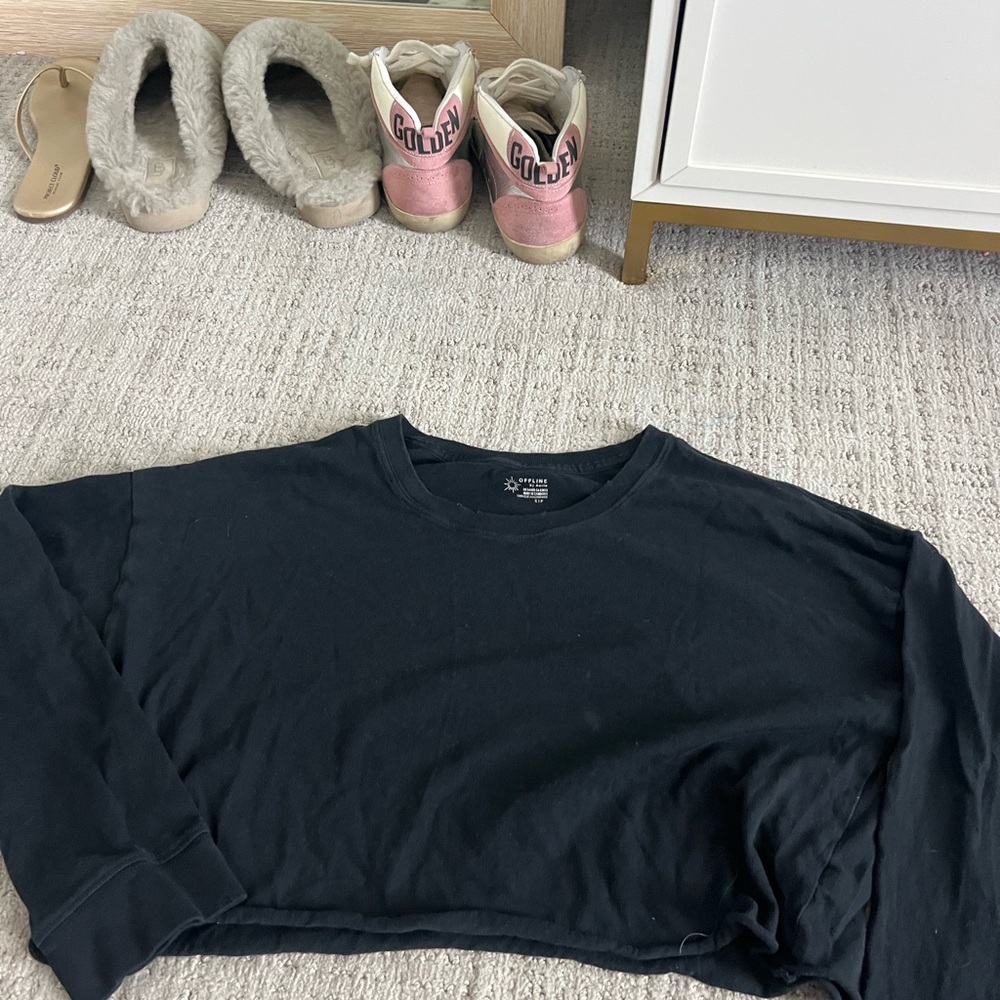 Aerie Black Long Sleeve Sweatshirt